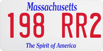 MA license plate 198RR2