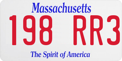 MA license plate 198RR3