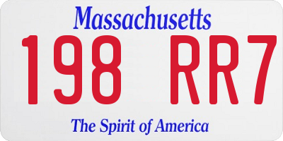 MA license plate 198RR7