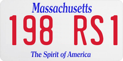 MA license plate 198RS1
