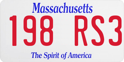 MA license plate 198RS3