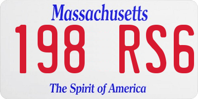 MA license plate 198RS6