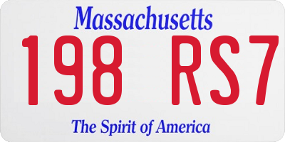 MA license plate 198RS7
