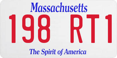 MA license plate 198RT1