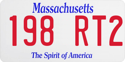 MA license plate 198RT2