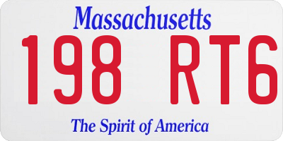 MA license plate 198RT6