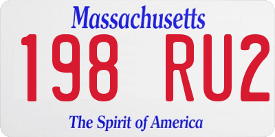 MA license plate 198RU2