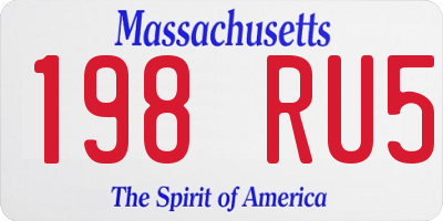 MA license plate 198RU5