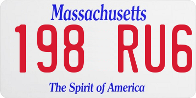 MA license plate 198RU6