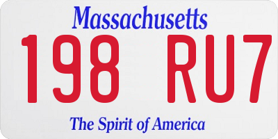 MA license plate 198RU7