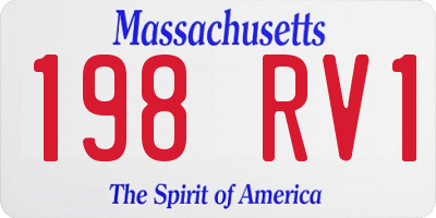 MA license plate 198RV1