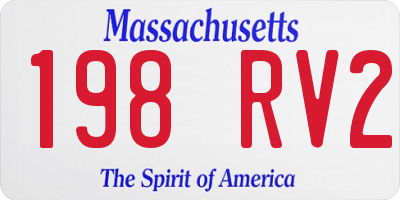 MA license plate 198RV2
