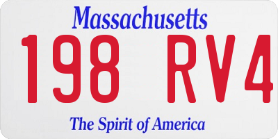 MA license plate 198RV4