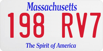 MA license plate 198RV7