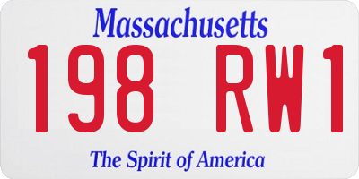 MA license plate 198RW1