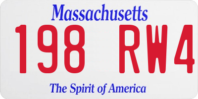 MA license plate 198RW4