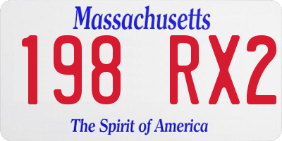 MA license plate 198RX2