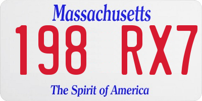 MA license plate 198RX7