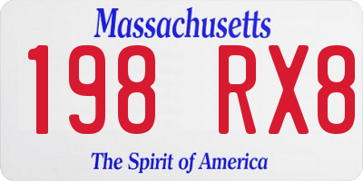 MA license plate 198RX8