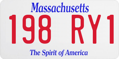 MA license plate 198RY1