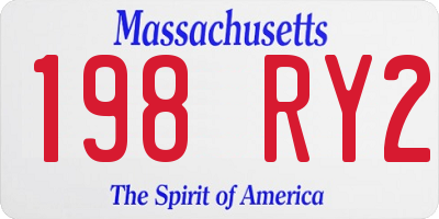 MA license plate 198RY2