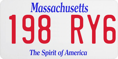MA license plate 198RY6