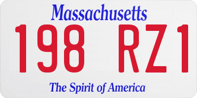 MA license plate 198RZ1