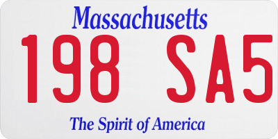 MA license plate 198SA5