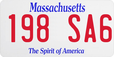 MA license plate 198SA6