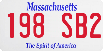 MA license plate 198SB2