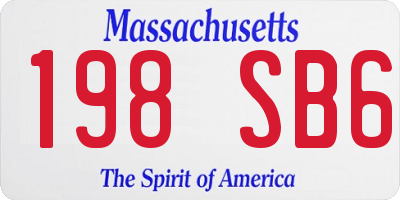 MA license plate 198SB6