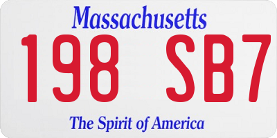 MA license plate 198SB7