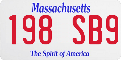 MA license plate 198SB9