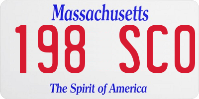 MA license plate 198SC0