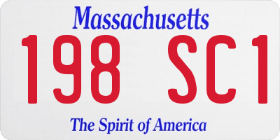 MA license plate 198SC1