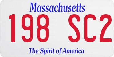 MA license plate 198SC2