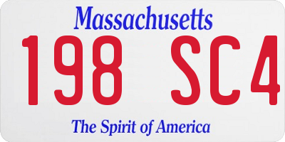 MA license plate 198SC4
