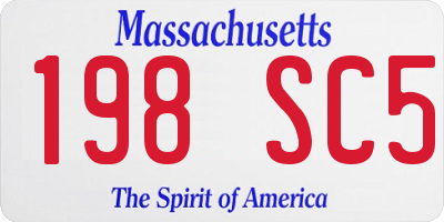 MA license plate 198SC5
