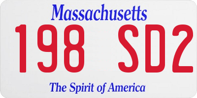 MA license plate 198SD2