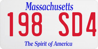 MA license plate 198SD4