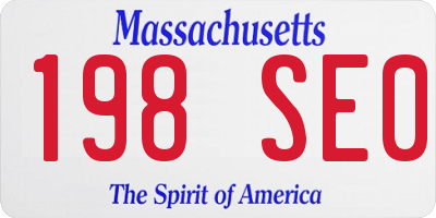 MA license plate 198SE0