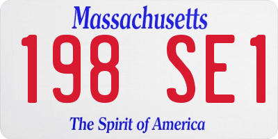 MA license plate 198SE1