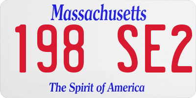 MA license plate 198SE2