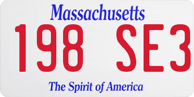 MA license plate 198SE3