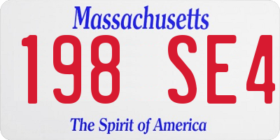 MA license plate 198SE4