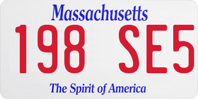 MA license plate 198SE5