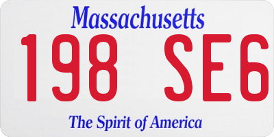 MA license plate 198SE6
