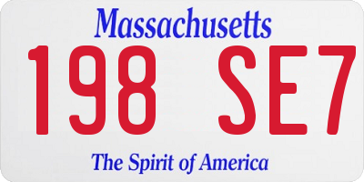 MA license plate 198SE7