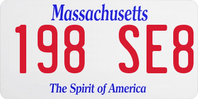 MA license plate 198SE8