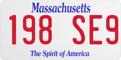 MA license plate 198SE9